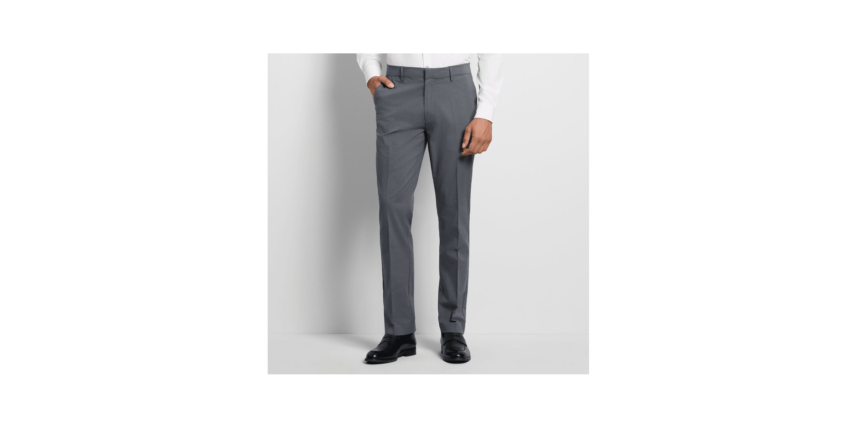 Essential Melange Flat Front Dobby Pant