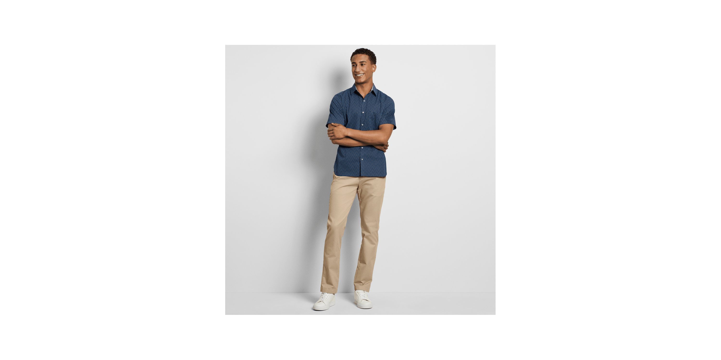 Folsen Stainshield Short Sleeve Bold Leaf Shirt