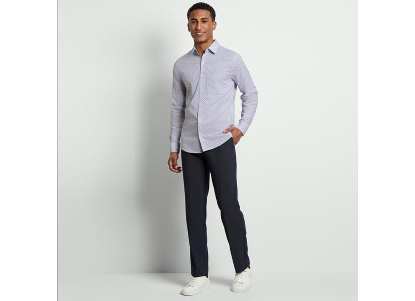 van heusen long sleeve dress shirts Van Heusen Men's All Way Stretch Printed Long Sleeve Shirt, Blue, XL