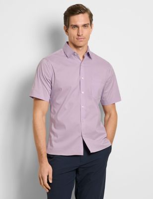 Van Heusen Men's Everyday Defense Solid Short Sleeve Shirt, XL
