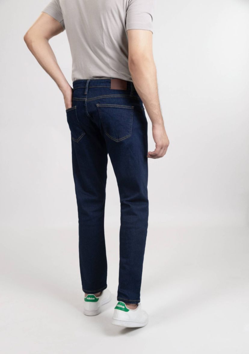 Dark Blue Rinse Wash Slim Fit Jeans - Rotary