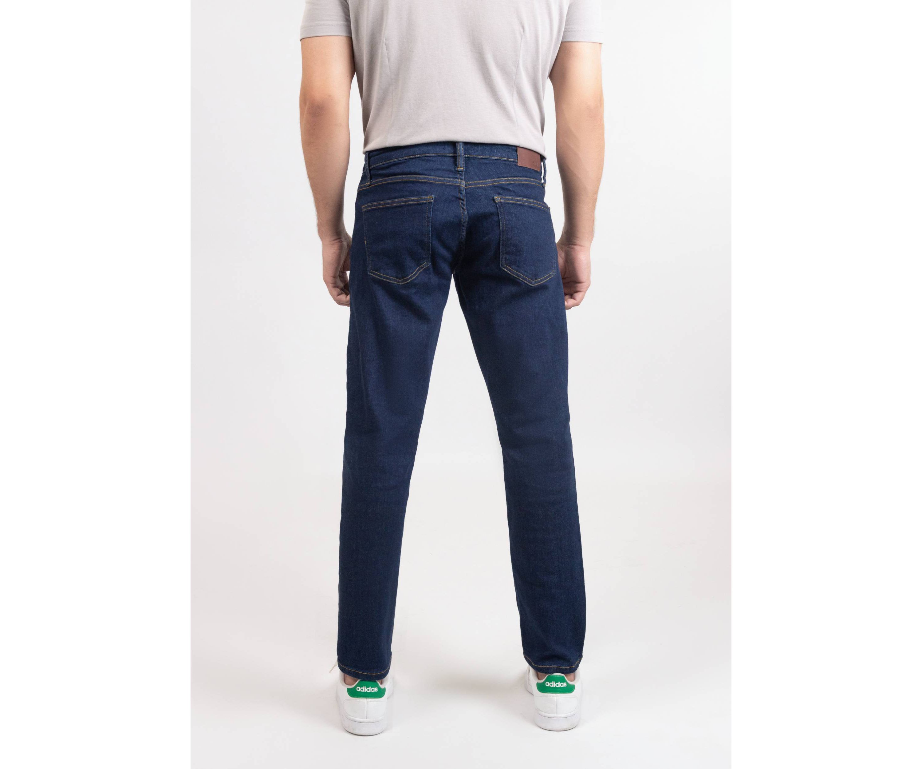 Dark Blue Rinse Wash Slim Fit Jeans - Rotary