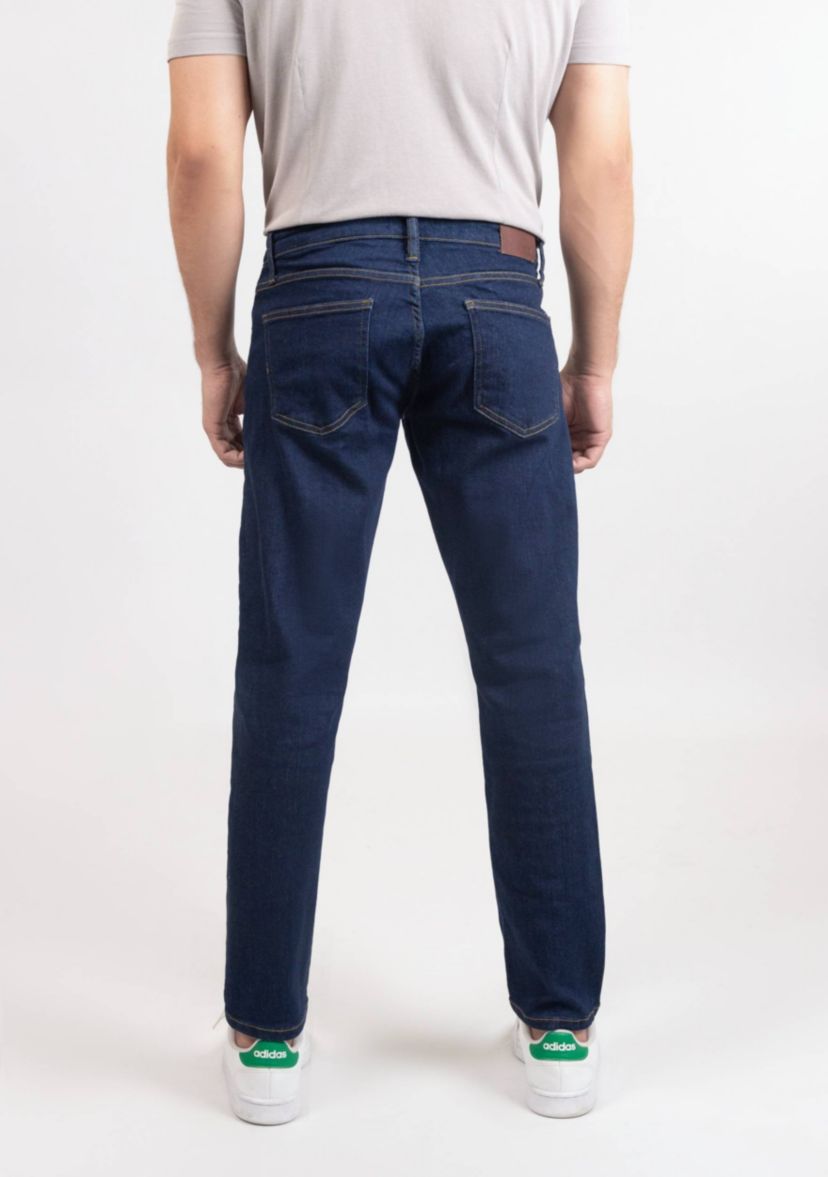Dark Blue Rinse Wash Slim Fit Jeans - Rotary