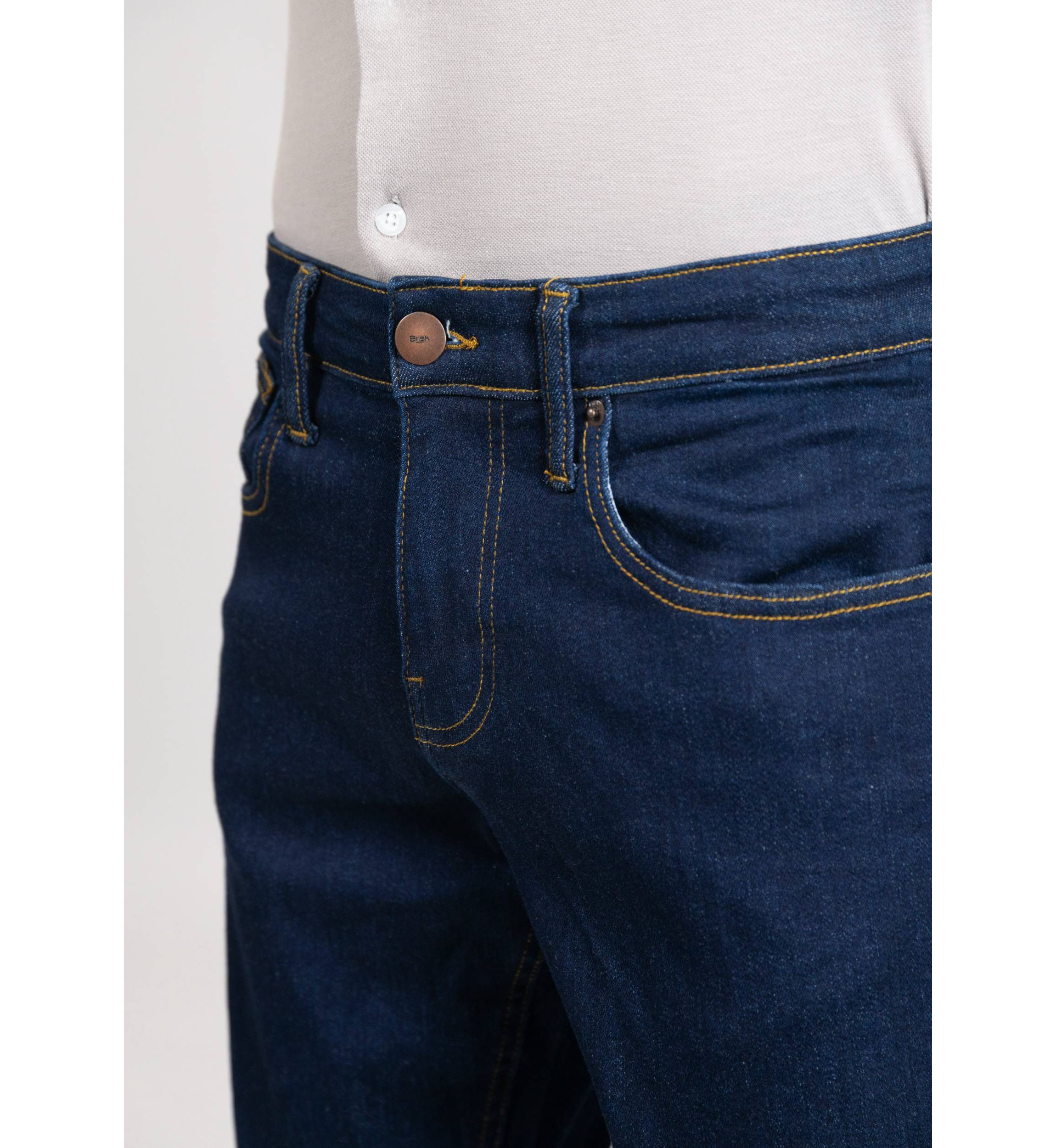 Dark Blue Rinse Wash Slim Fit Jeans - Rotary
