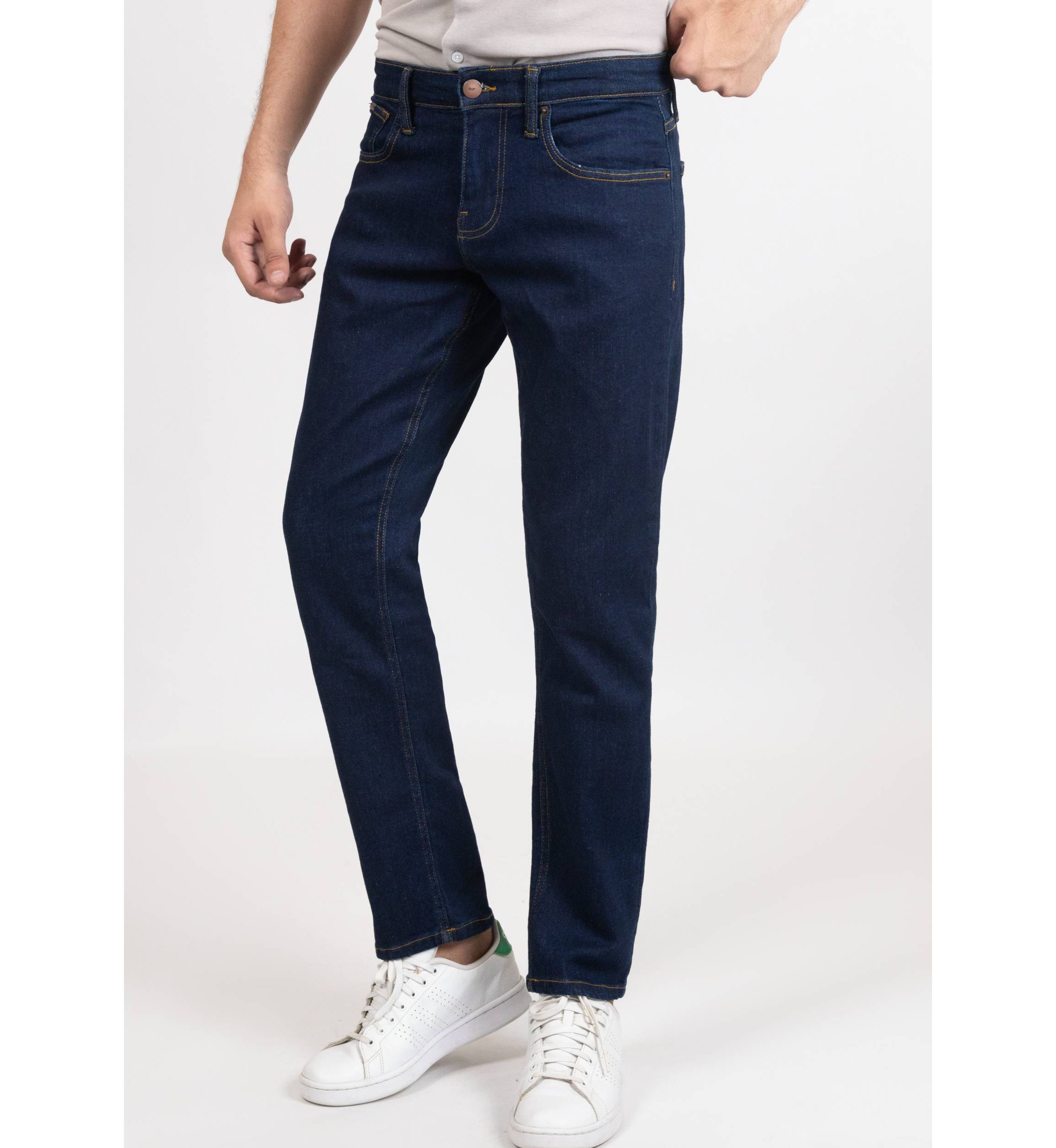 Dark Blue Rinse Wash Slim Fit Jeans - Rotary