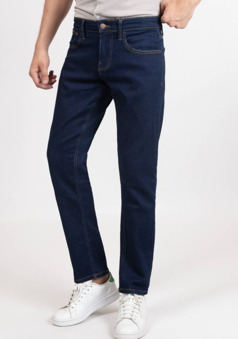 Dark Blue Rinse Wash Slim Fit Jeans - Rotary