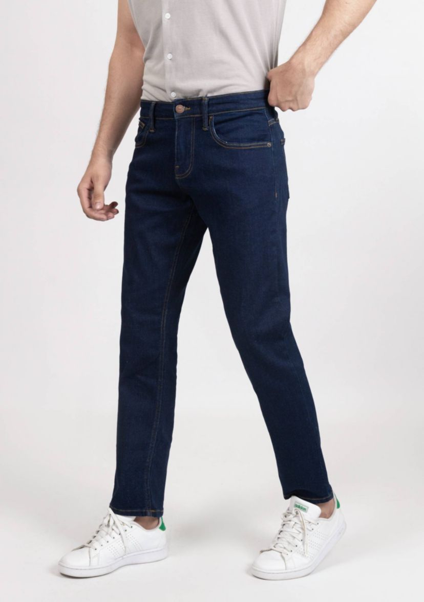 Dark Blue Rinse Wash Slim Fit Jeans - Rotary