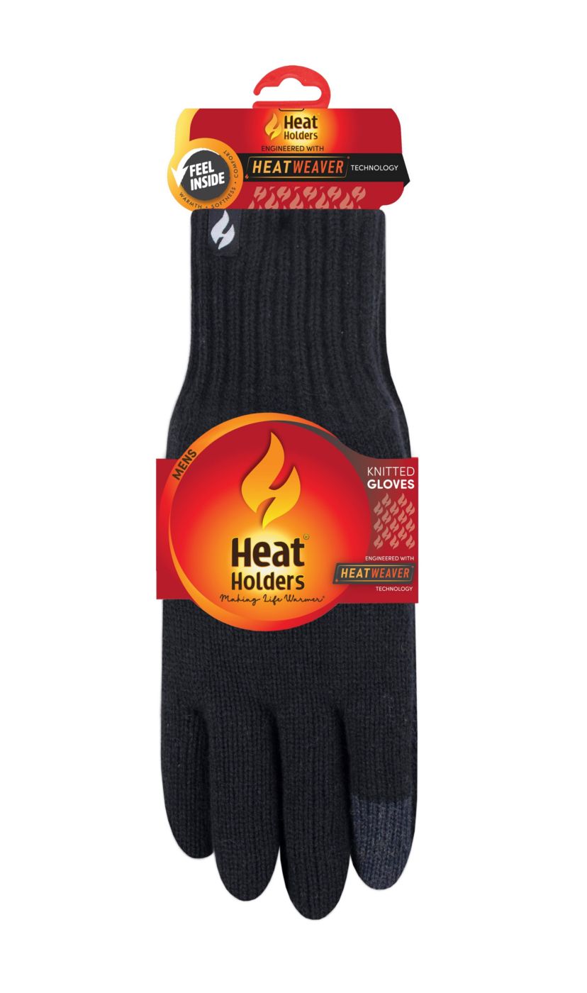 Mens Flat Knit Glove with Touch Screen
