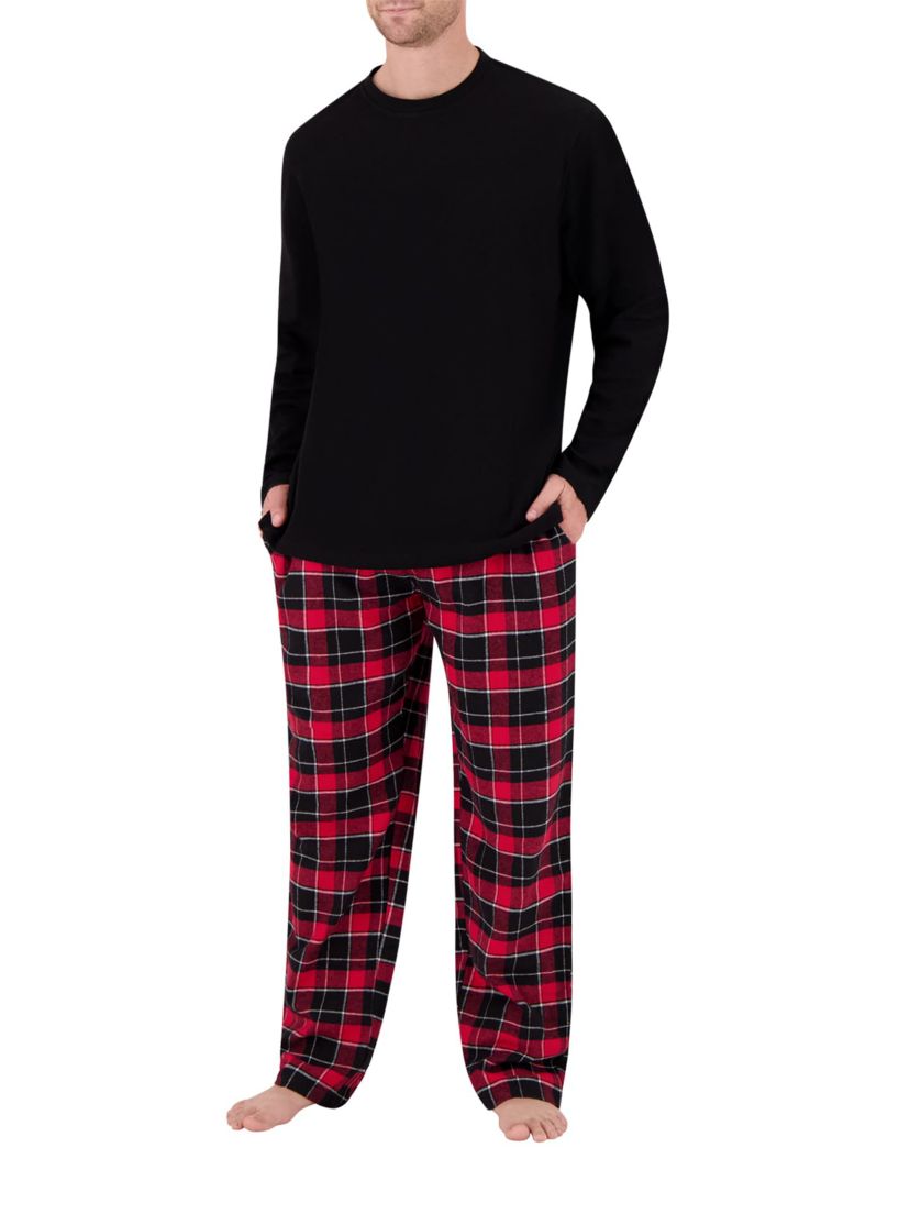 Flemming Waffle Top/Flannel Pants Pajama Set