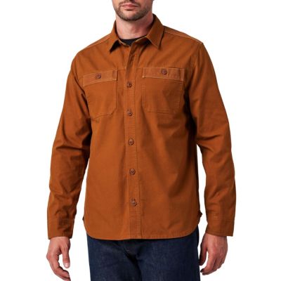 Men's Lucky Brand Workwear Long Sleeve Solid Slub Canvas Shirt, 2XL