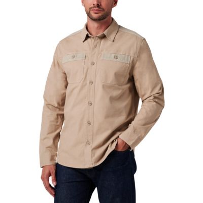 Men's Lucky Brand Workwear Long Sleeve Solid Slub Canvas Shirt, 2XL