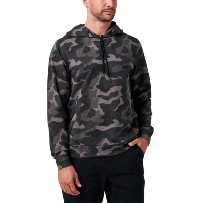 Men's Lucky Brand Workwear Long Sleeve Camo French Terry Hoodie, Black, 2XL