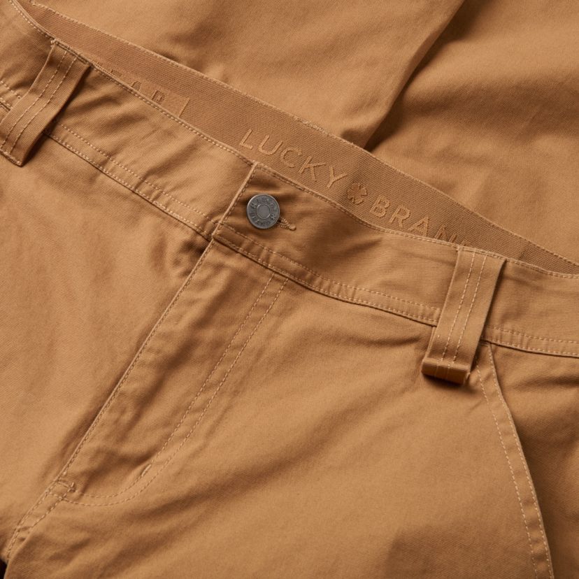 Mens Lucky Brand Workwear Dbl Knee Canvas Pant with Comfort Fit Waist