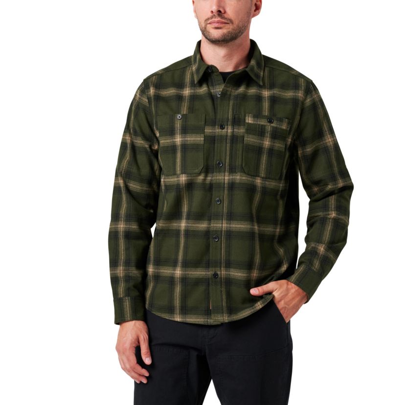 Mens Lucky Brand Workwear Long Sleeve Hometown Yarn Dyed Plaid Flannel Workshirt
