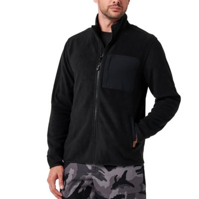 Men's Lucky Brand Workwear Full Zip Polar Fleece Jacket, Black, 2XL