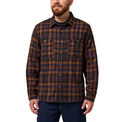 Lucky Brand Workwear Men's Long Sleeve Yarn Dyed Elstar Plaid Flannel Work Shirt, 2XL