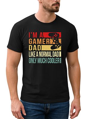 OrnamentallyYou Men's Gamer Dad Controller Tee for Cool Fathers