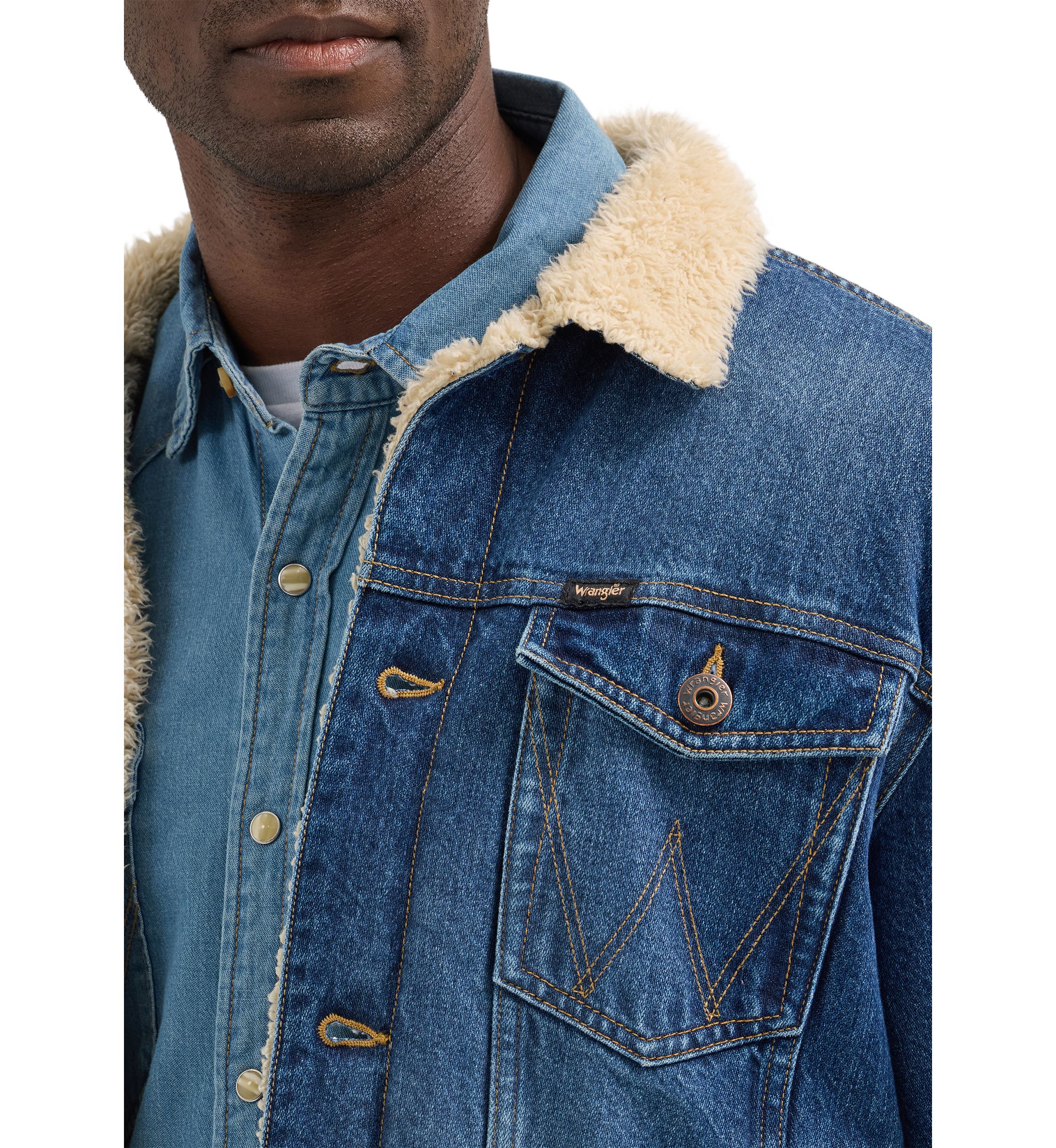 Mens Sherpa Lined Denim Trucker Jacket