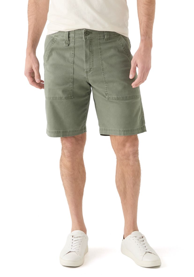 Mens Utility Fatigue Flat Front Shorts 