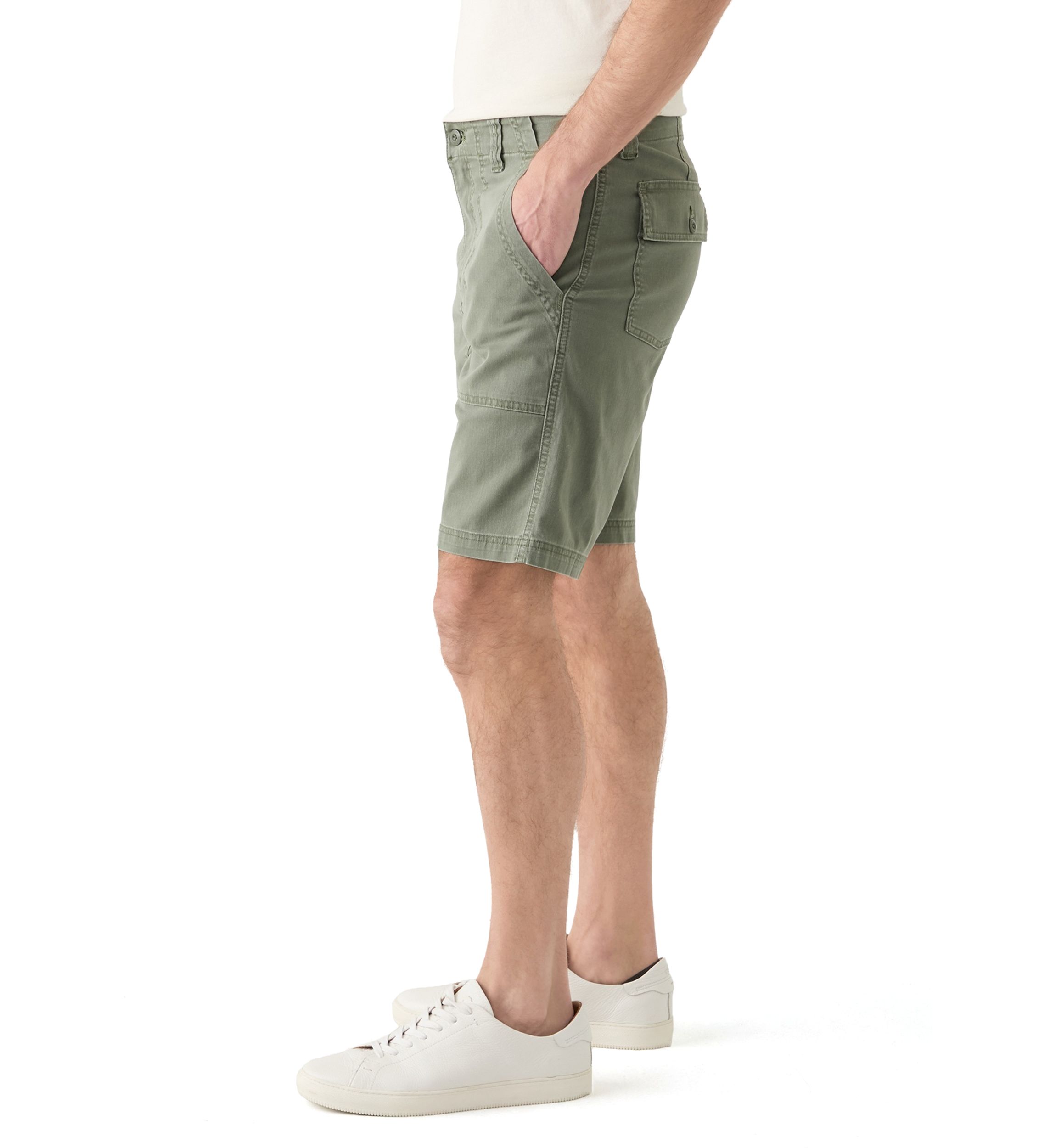 Mens Utility Fatigue Flat Front Shorts 