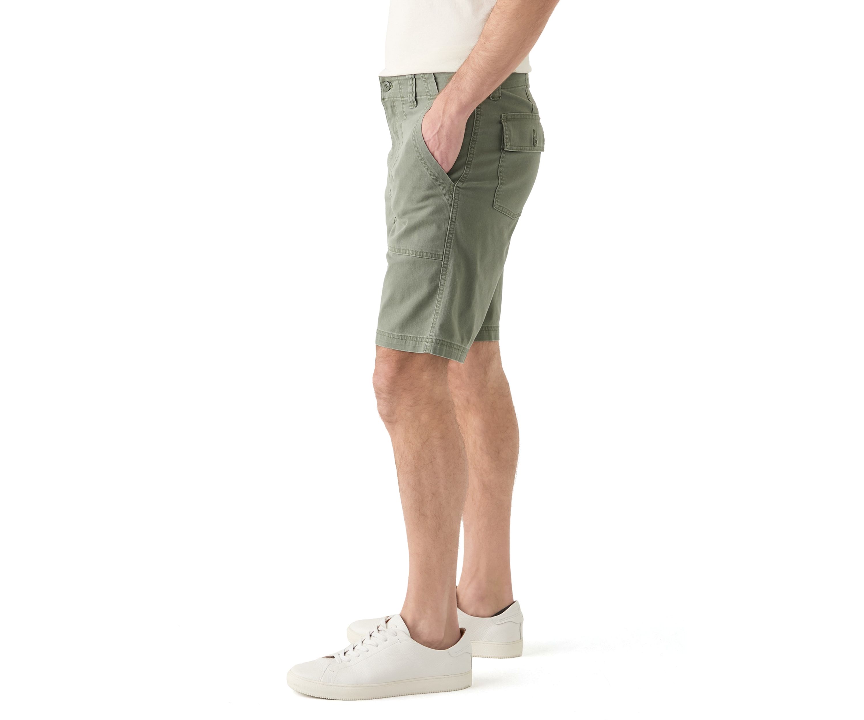 Mens Utility Fatigue Flat Front Shorts 