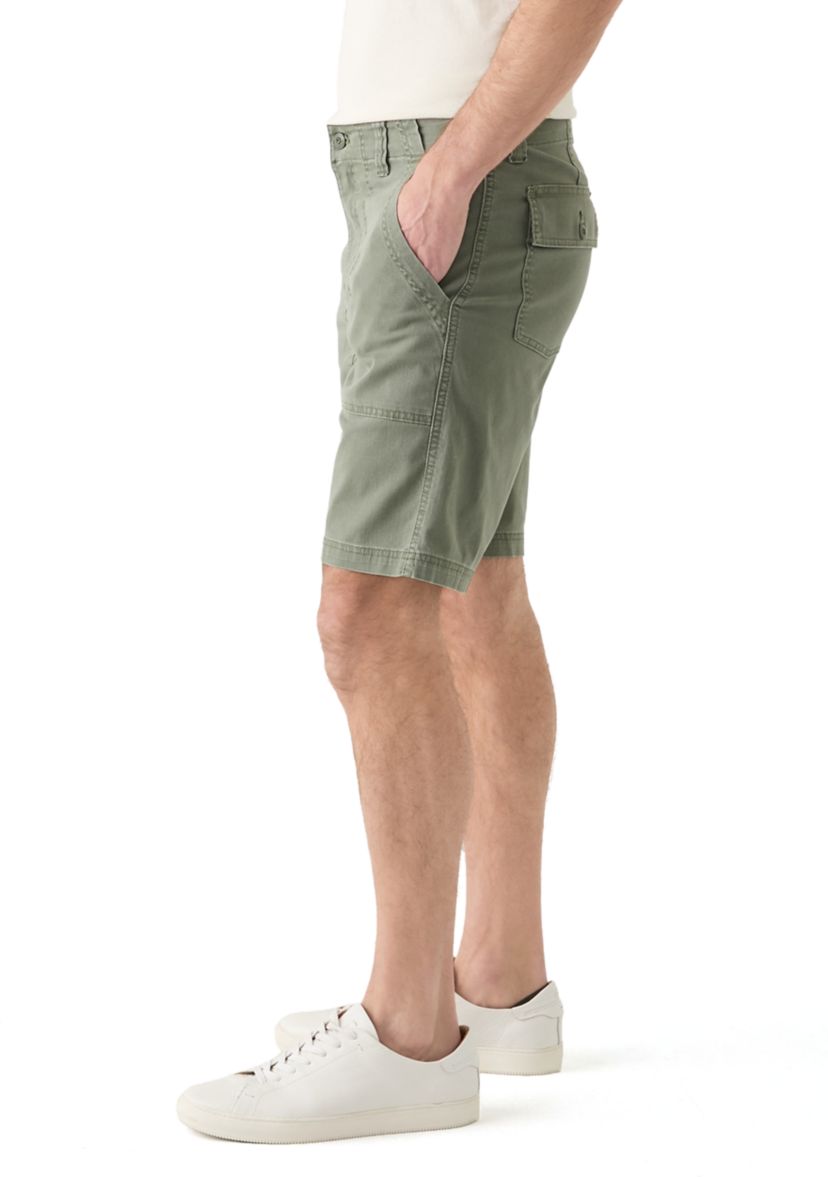 Mens Utility Fatigue Flat Front Shorts 