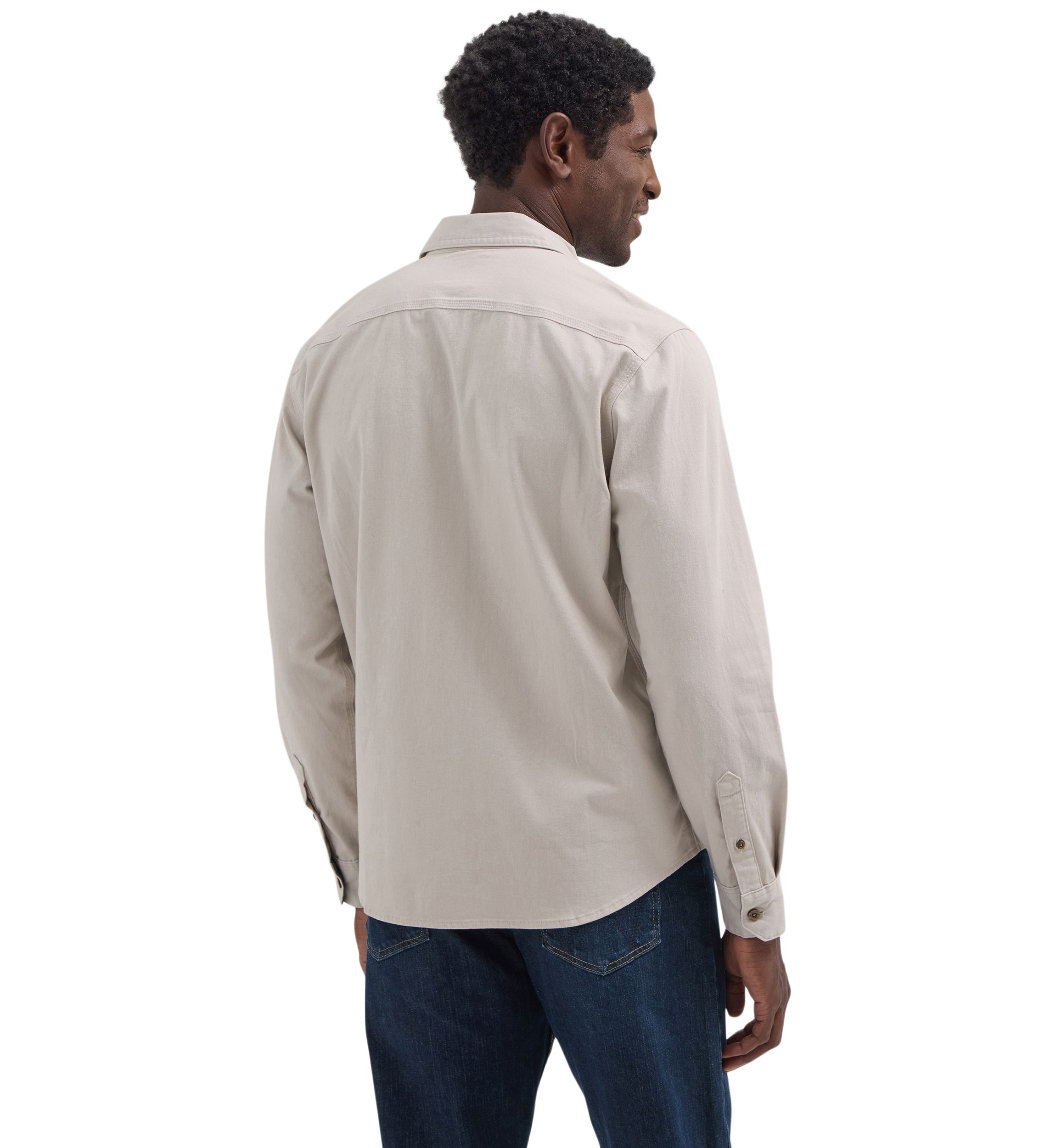 Mens Solid Twill Snap Front Shirt