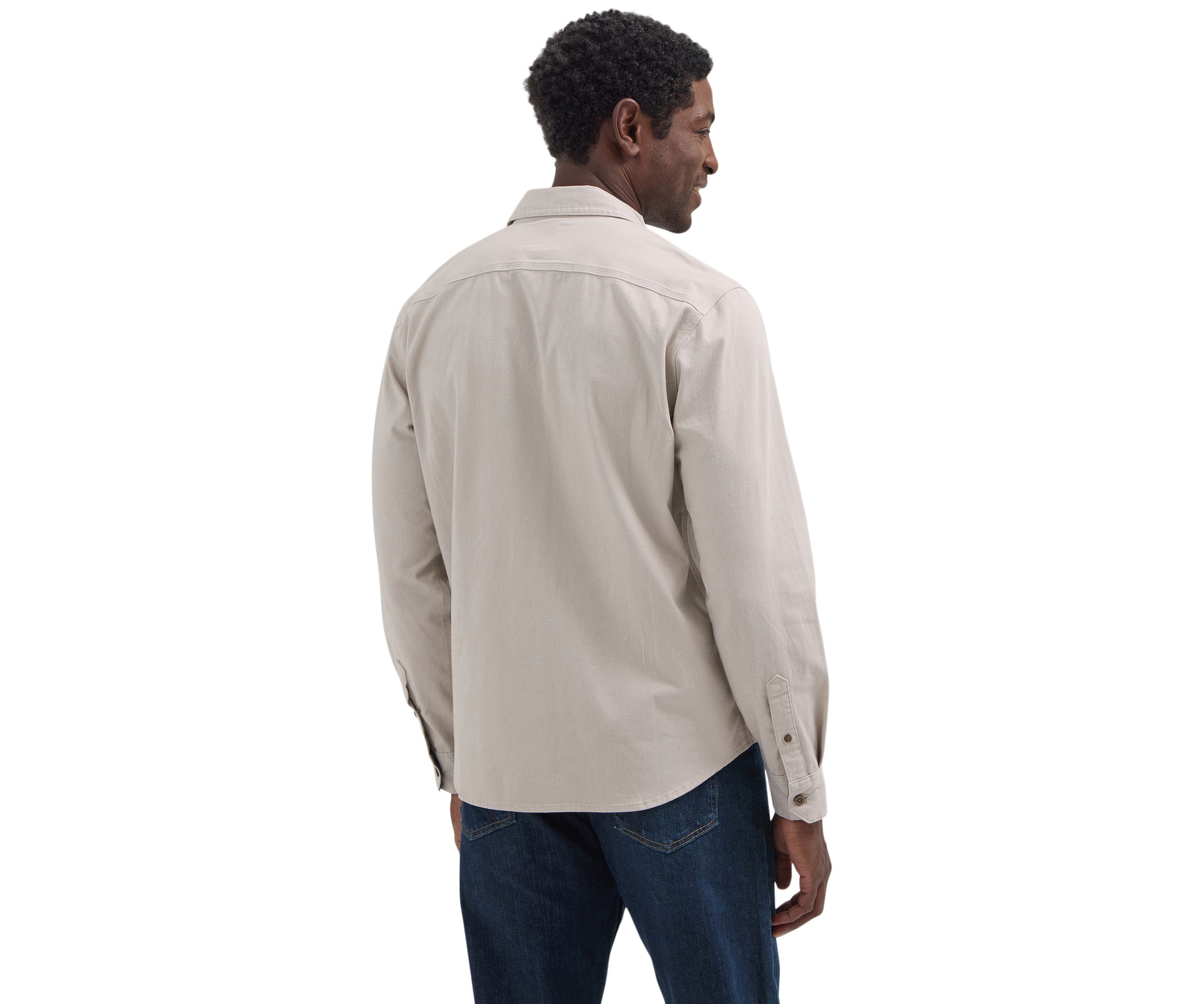 Mens Solid Twill Snap Front Shirt