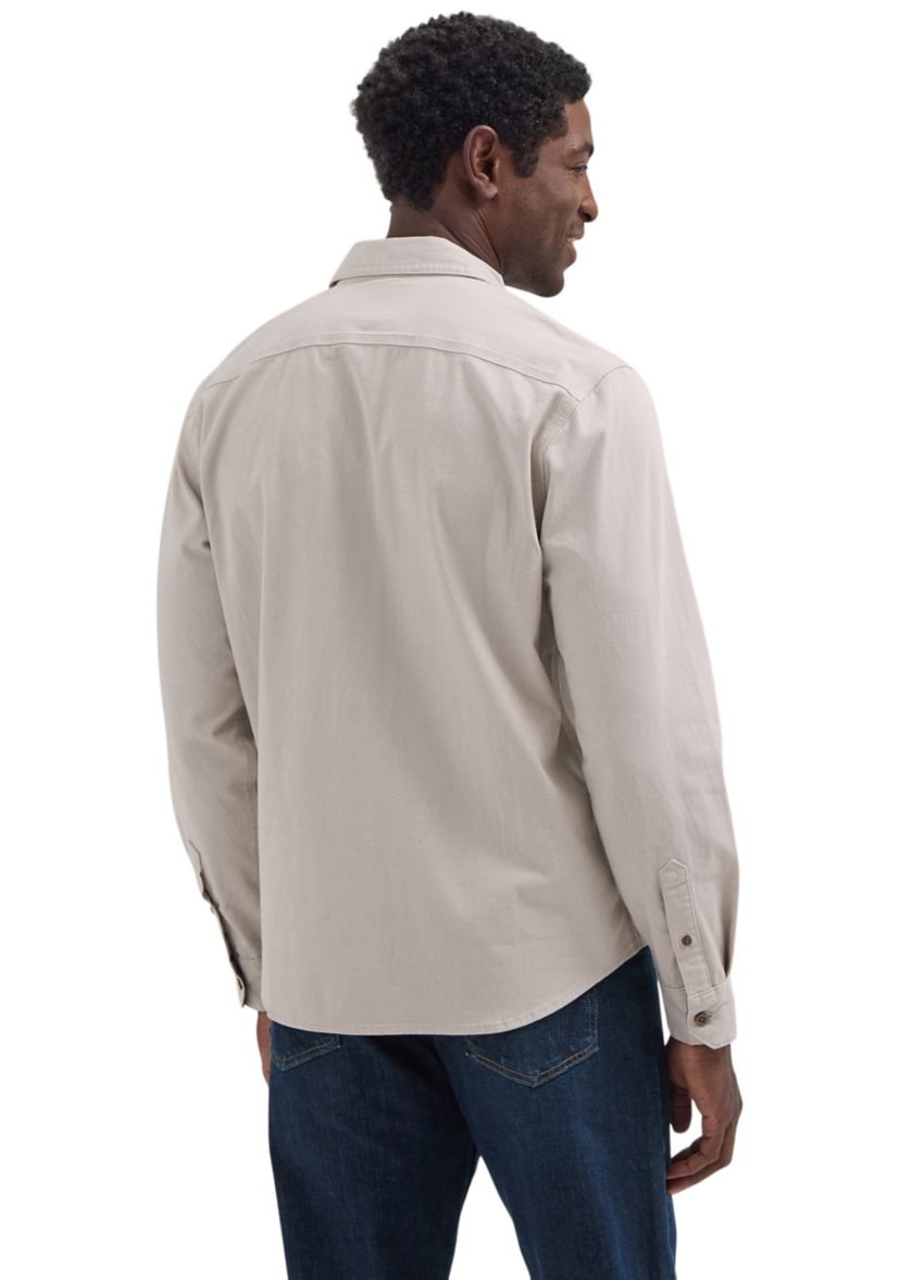 Mens Solid Twill Snap Front Shirt