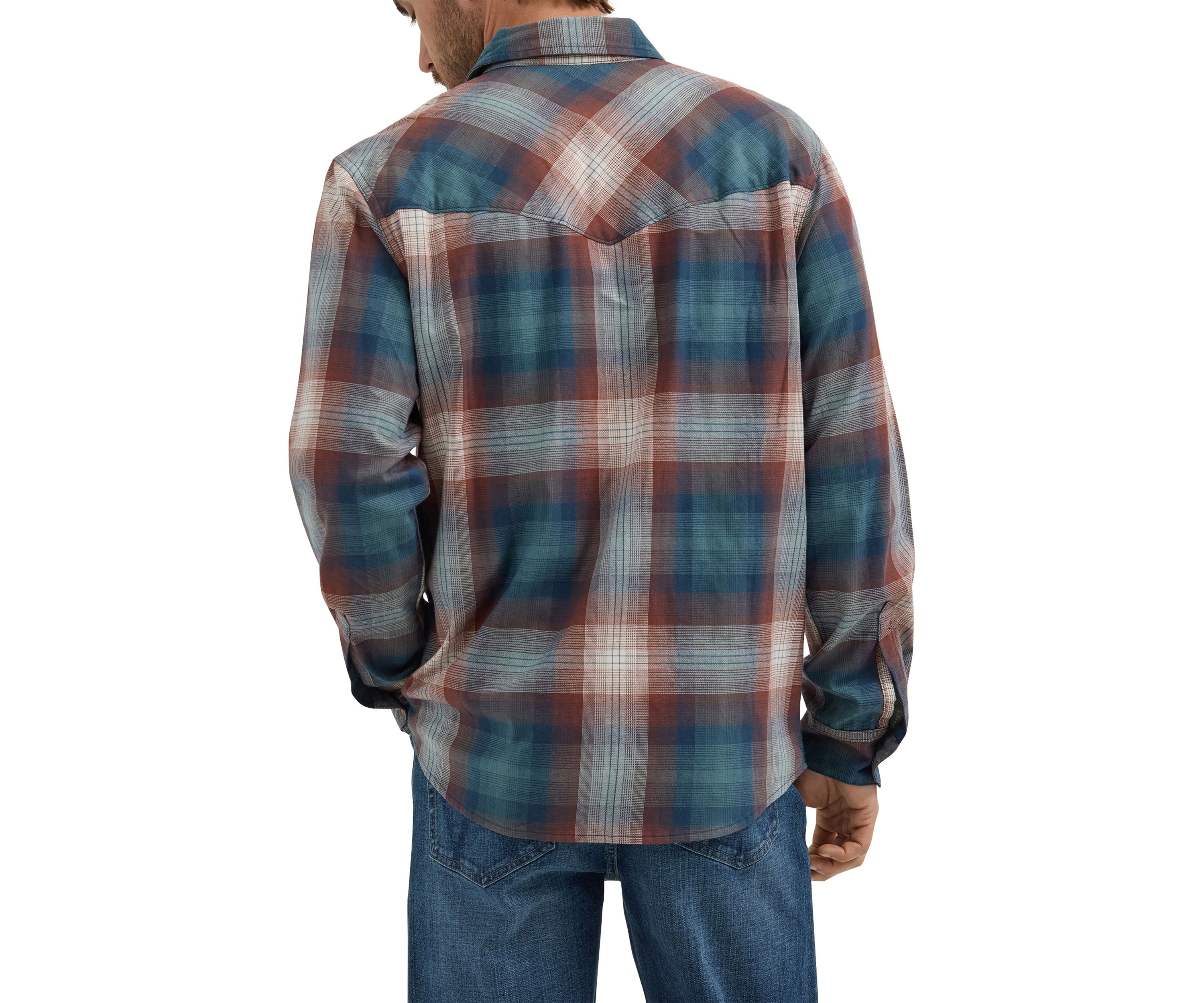 Long Sleeve Broken Twill Plaid Shirt 