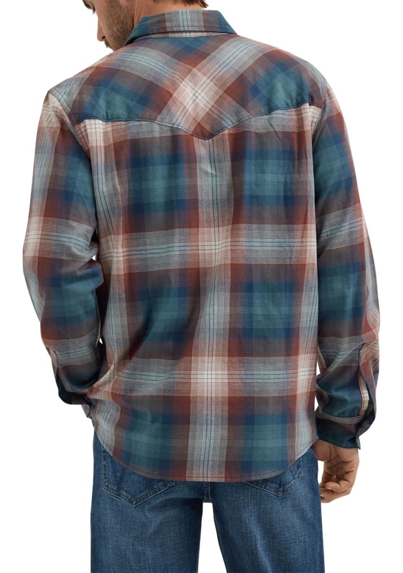 Long Sleeve Broken Twill Plaid Shirt 