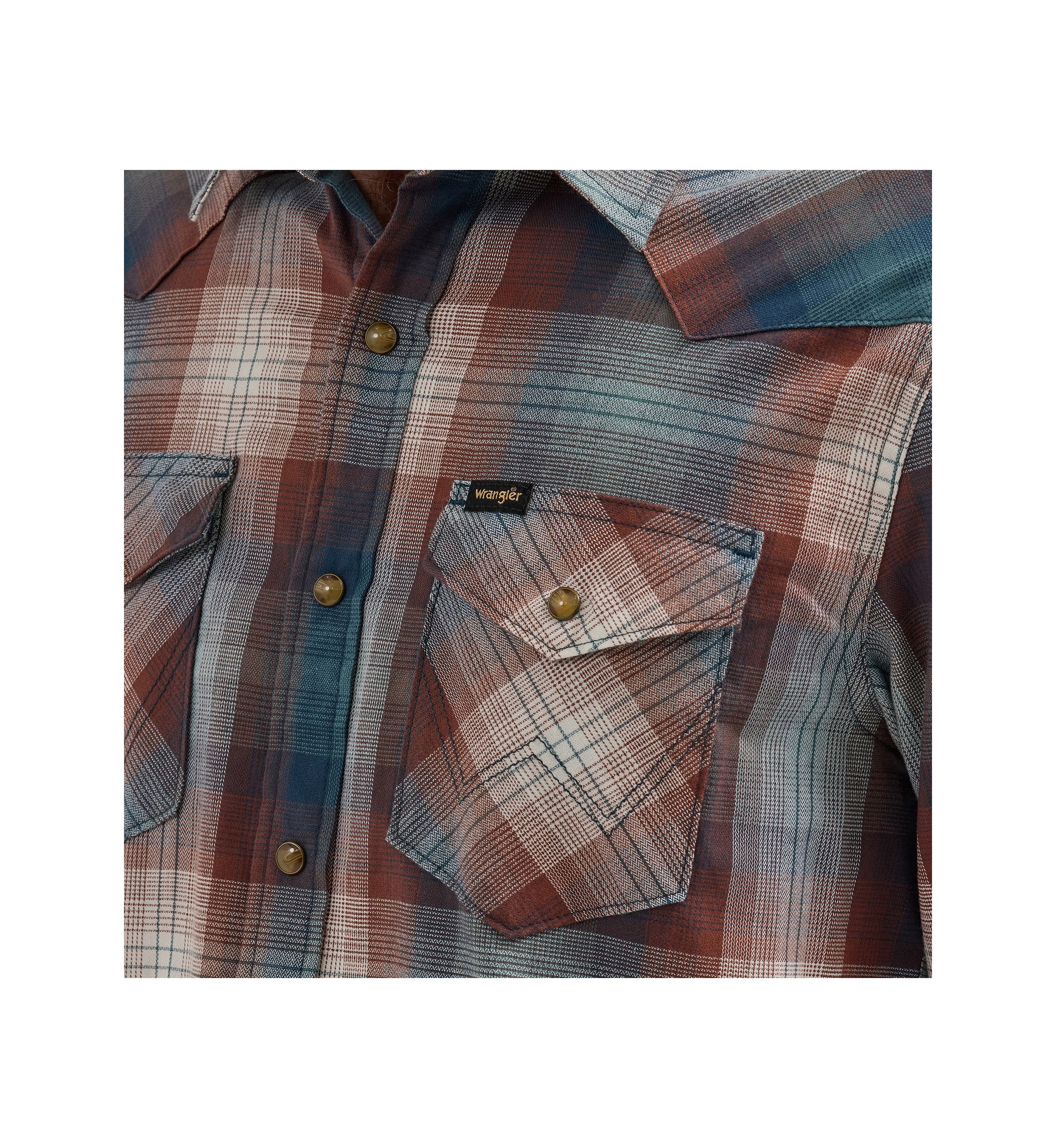 Long Sleeve Broken Twill Plaid Shirt 