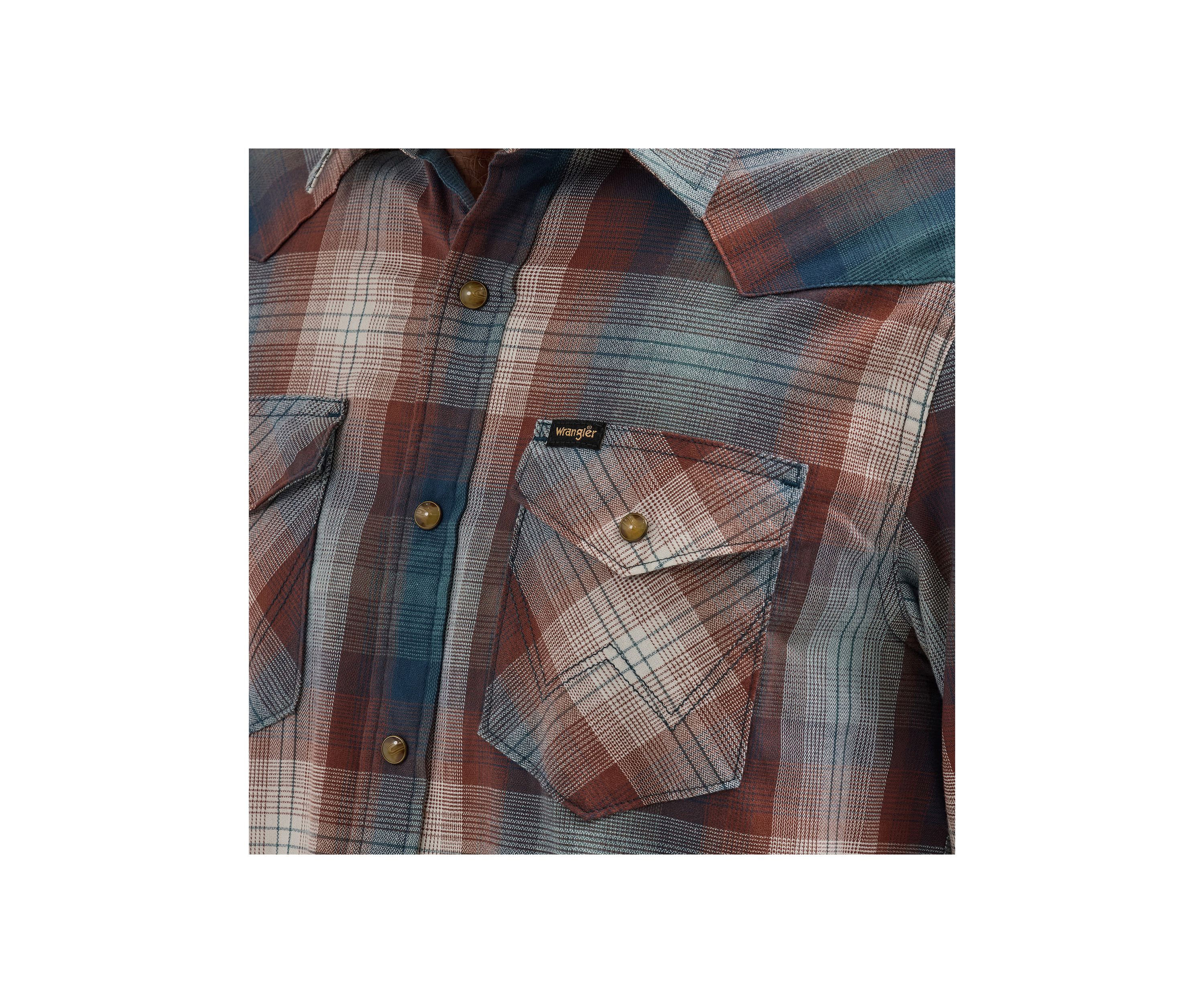 Long Sleeve Broken Twill Plaid Shirt 