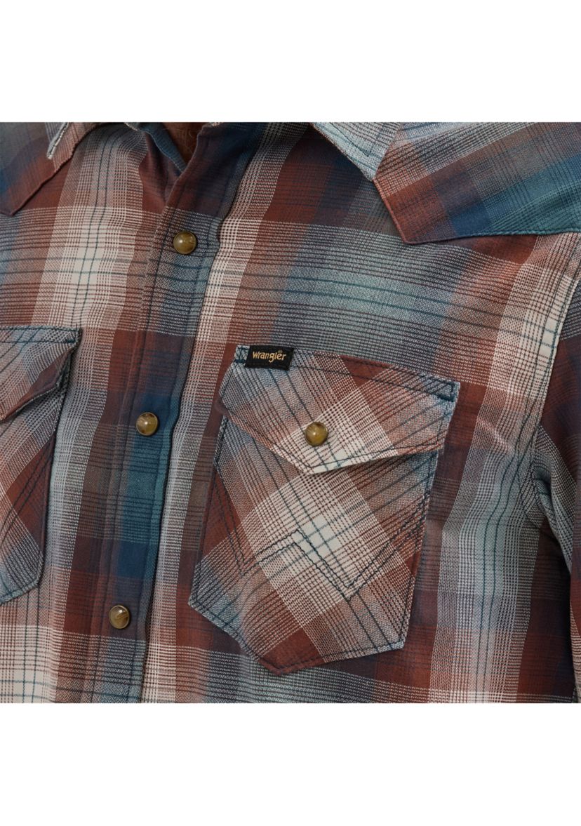 Long Sleeve Broken Twill Plaid Shirt 