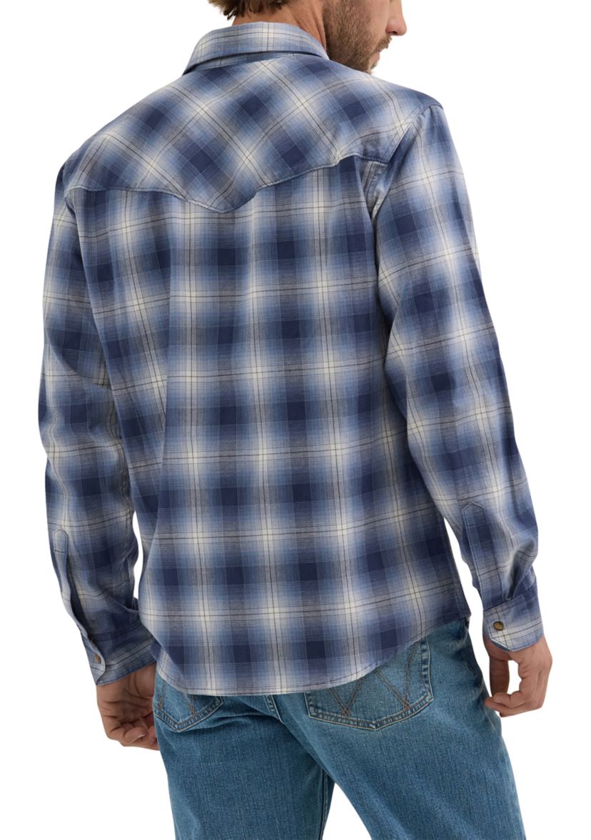 Long Sleeve Broken Twill Plaid Shirt