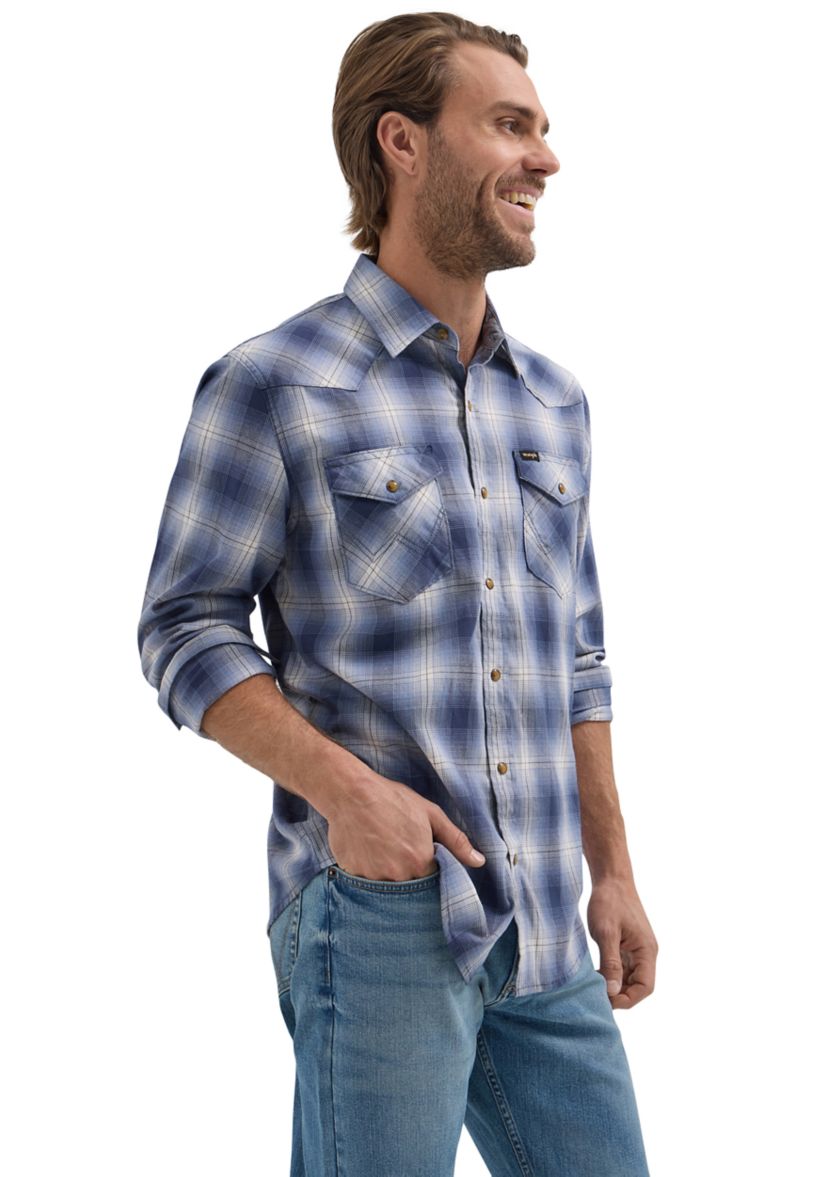 Long Sleeve Broken Twill Plaid Shirt