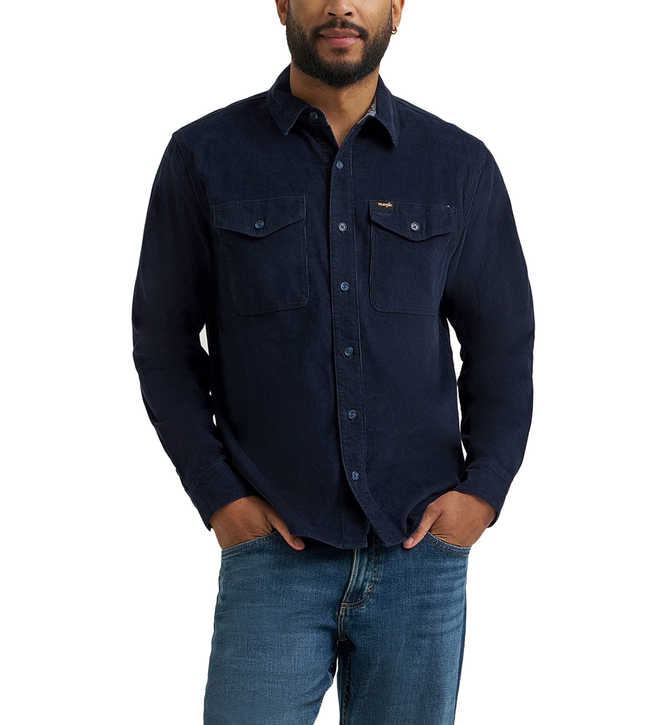 Mens Long Sleeve Corduroy Shirt