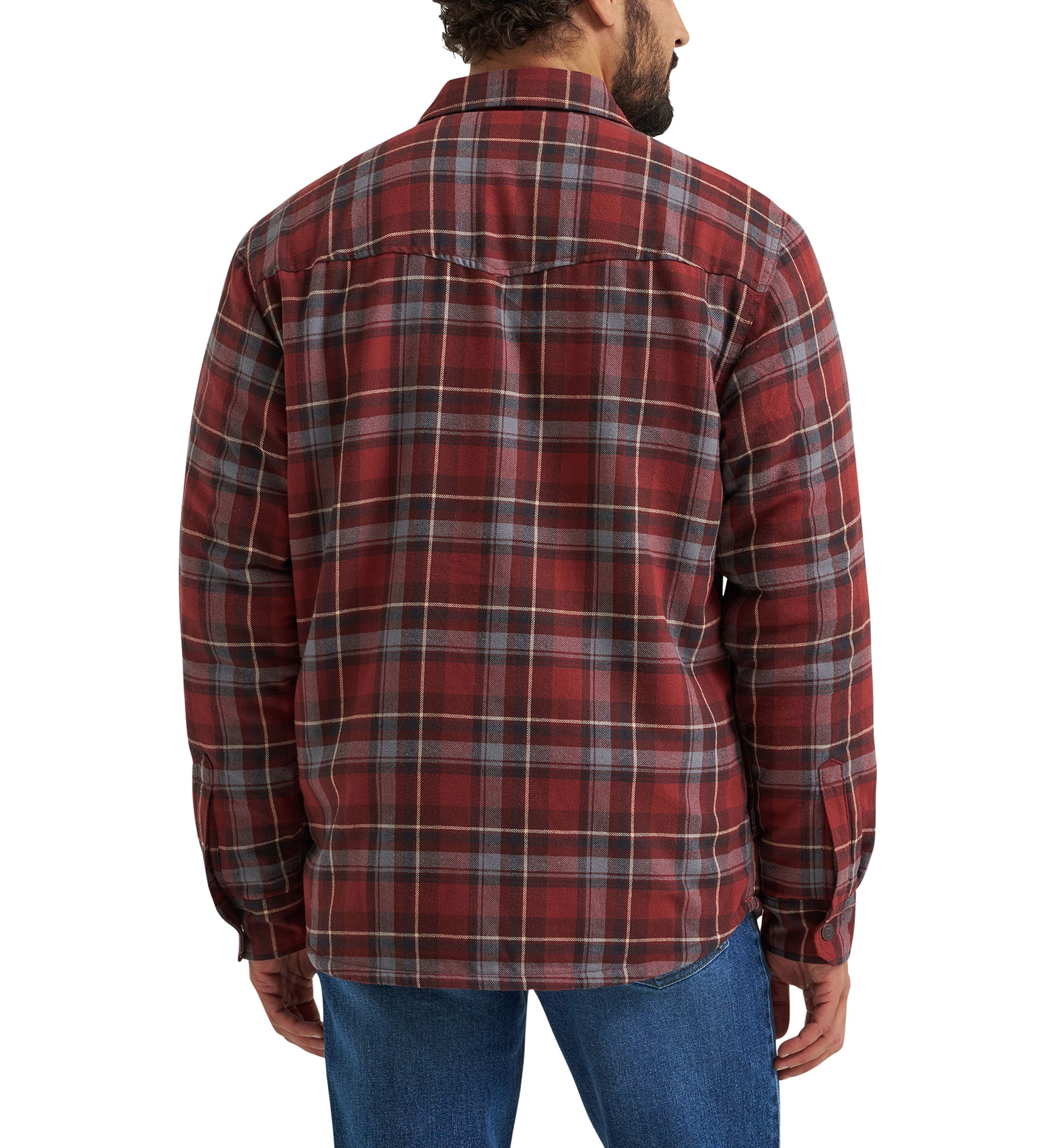 Mens Sherpa Lined Plaid Printed Shirt