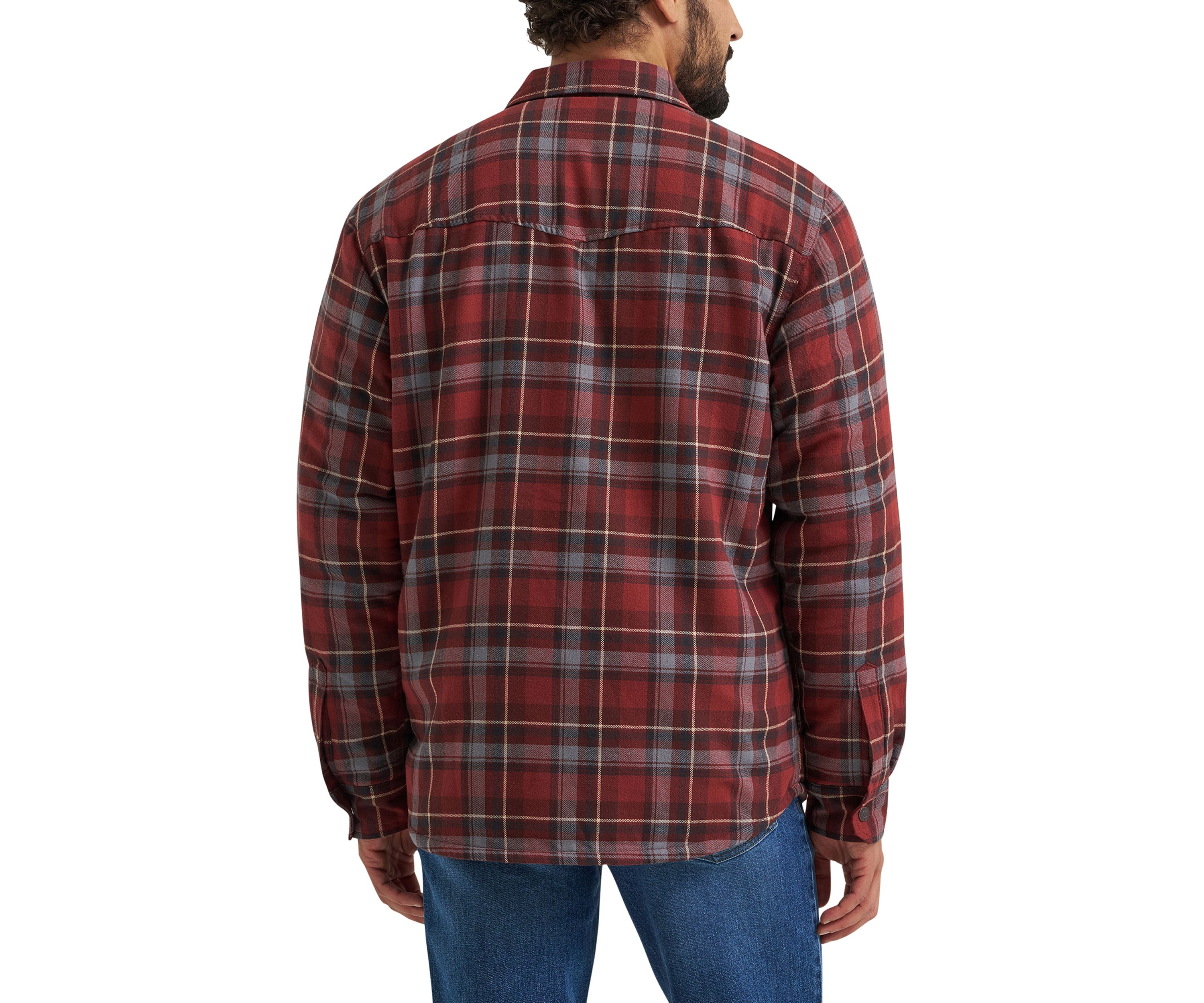 Mens Sherpa Lined Plaid Printed Shirt
