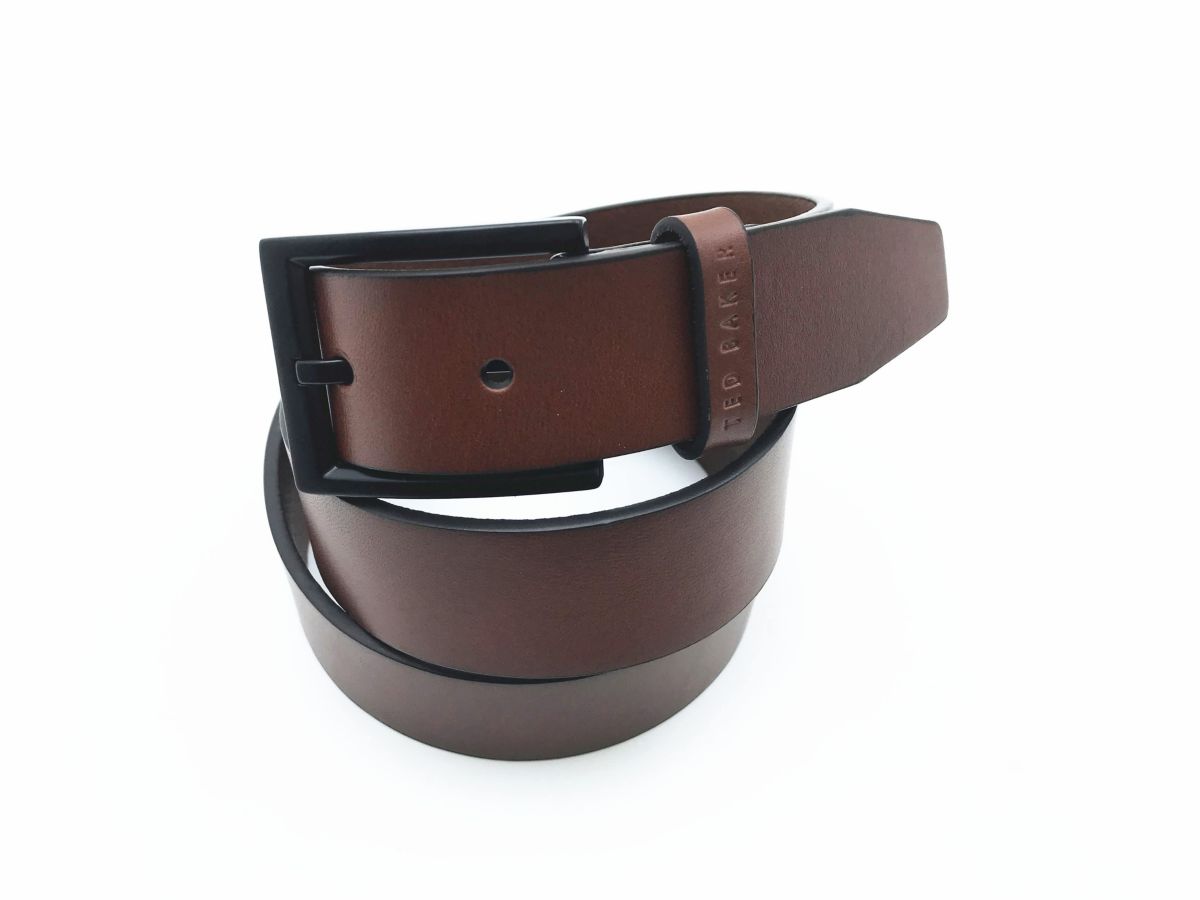 Cognac Reversible Leather Belt