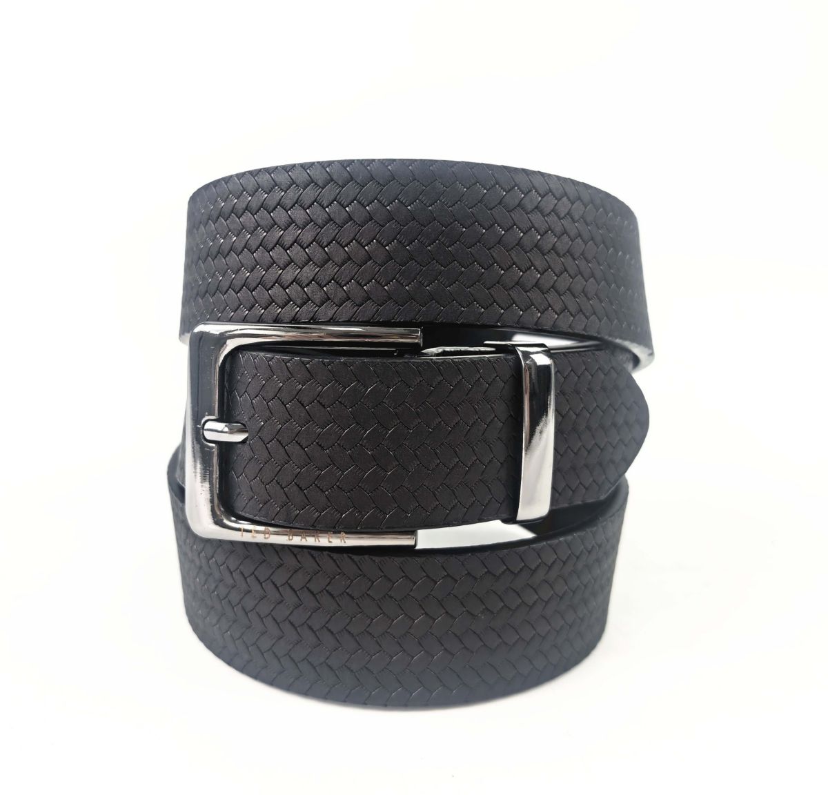 Black Embossed Leather Belt