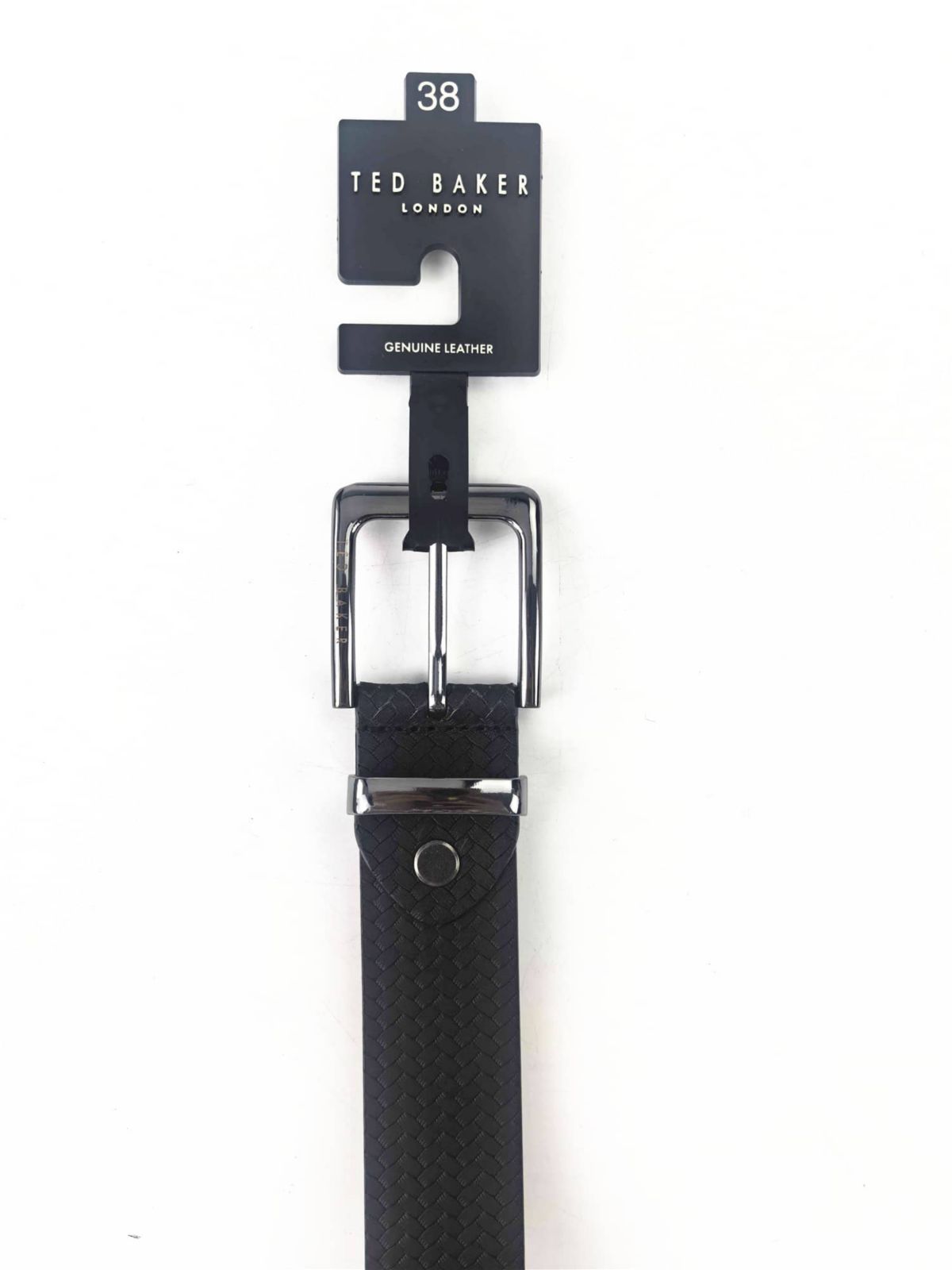 Black Embossed Leather Belt