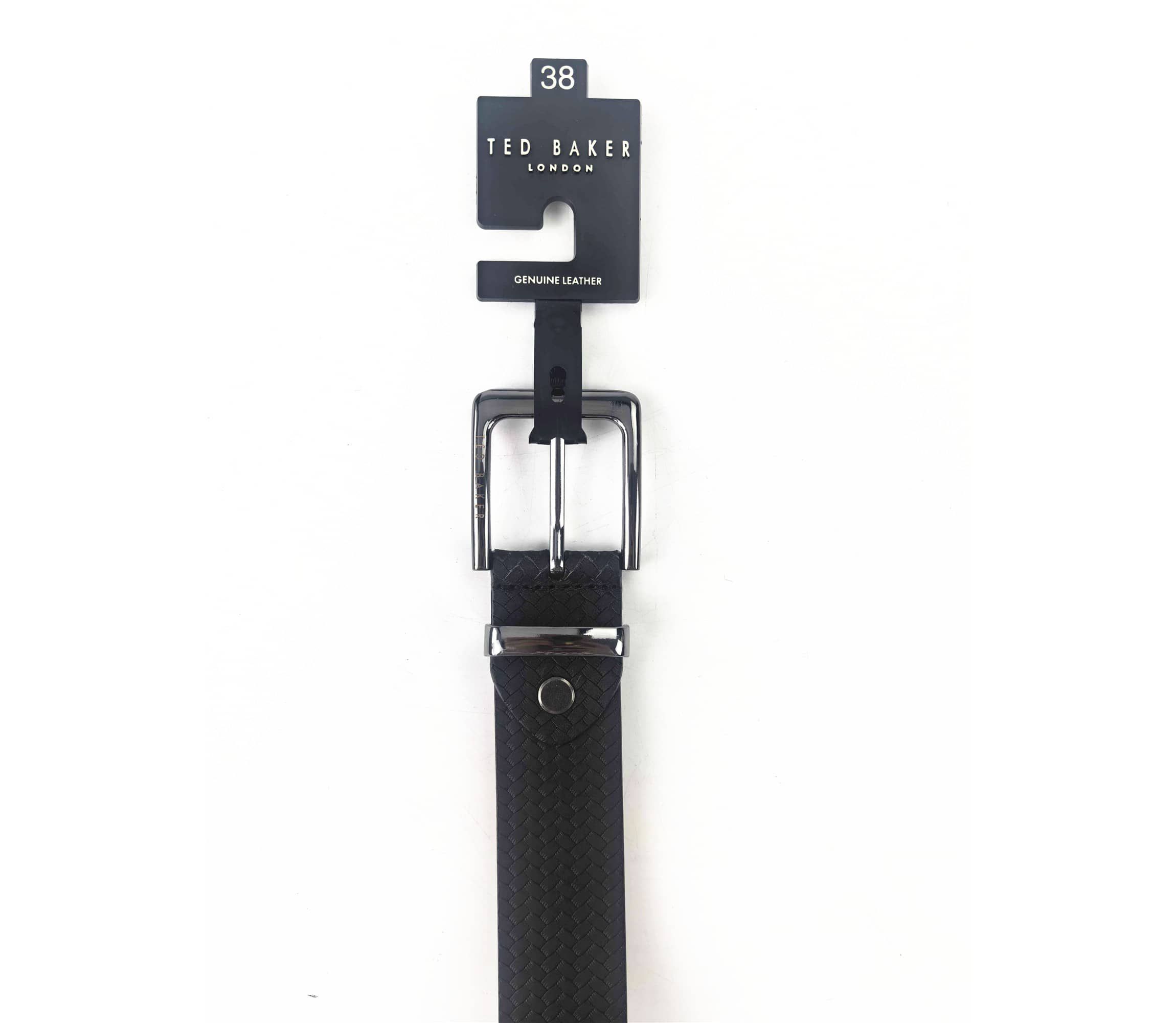 Black Embossed Leather Belt