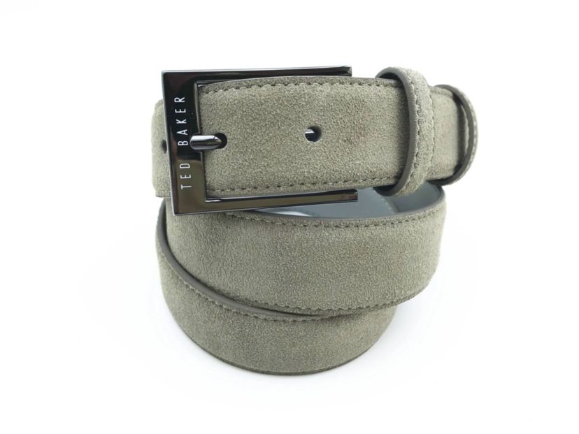 Grey Suede Leather Belt