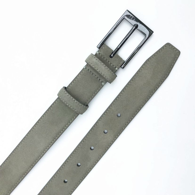 Grey Suede Leather Belt