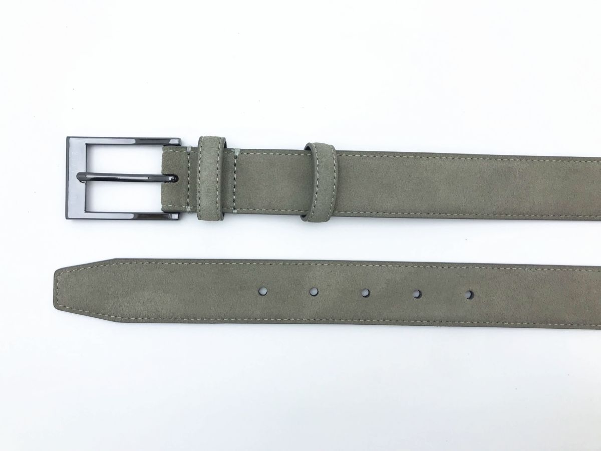 Grey Suede Leather Belt