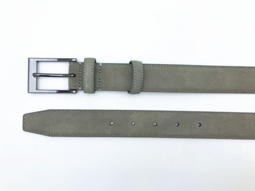 Grey Suede Leather Belt