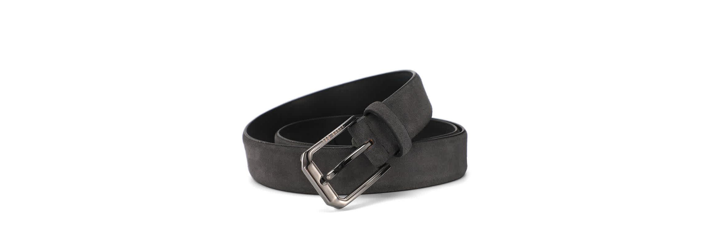 Charcoal Suede Leather Belt