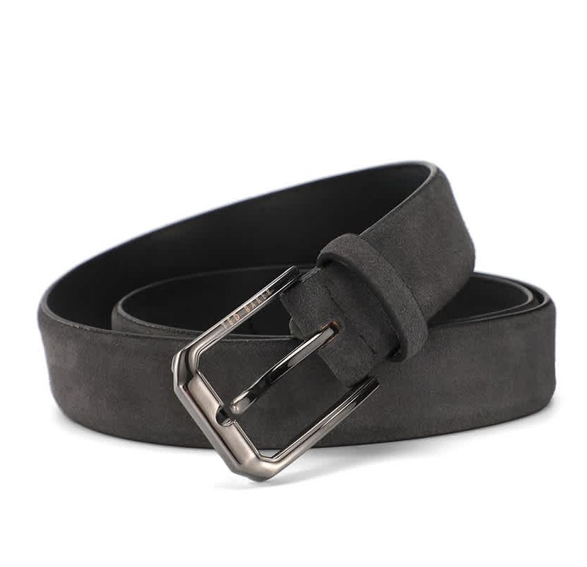 Charcoal Suede Leather Belt