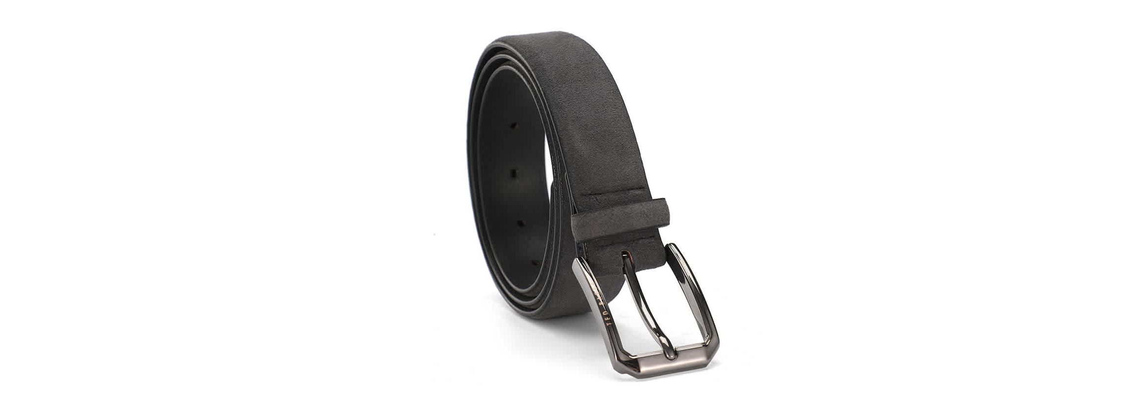 Charcoal Suede Leather Belt